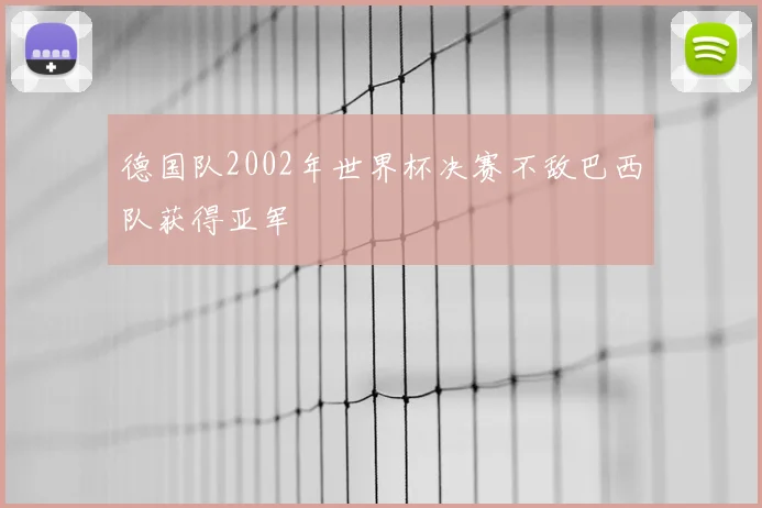 德国队2002年世界杯决赛不敌巴西队获得亚军